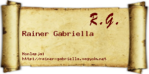Rainer Gabriella névjegykártya